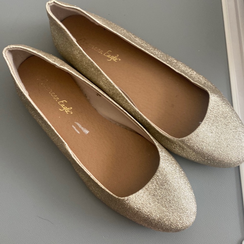Gold ballet flats